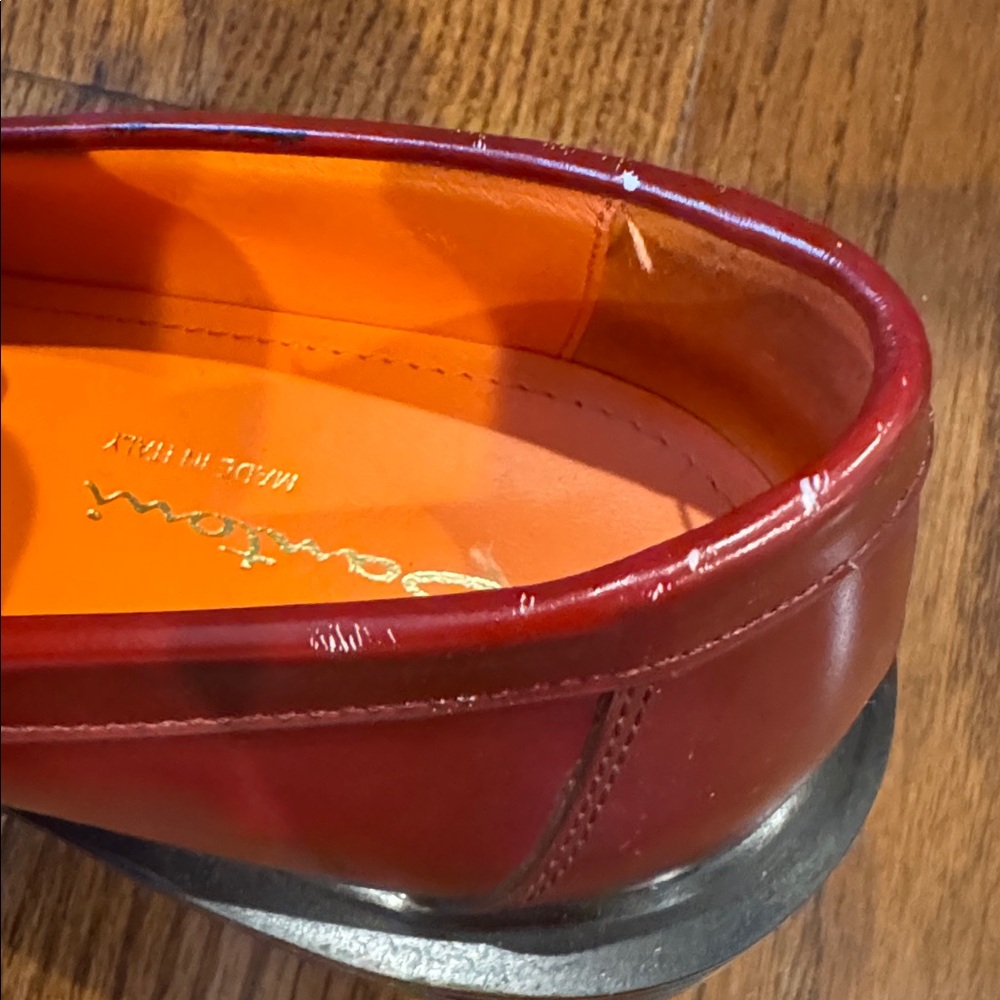 Santoni Woman’s Red Penny Loafers - Picture 14 of 17